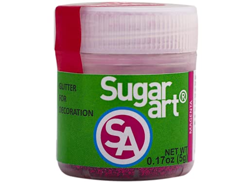 Pó para Decoração Glitter Magenta Comestível 5g - Sugar Art