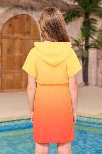 Image of BesserBay Girls Swim Cover Up Beach Bathing Suit Coverups for Swimwear Zip-Up Terry Cloth Robes with Sunglasses 6-14 Years