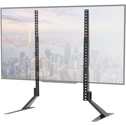 WALI Universal TV Stand, TV Legs for Most 27 to 85 inch LCD Flat Screen TV, Mounting Holes up to 1000 by 800mm, 27 to 85 inch (TVS004), Black