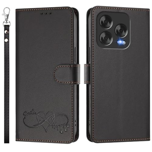 Étui en cuir ZTE Blade V70 Vita housse portefeuille noire magnétique