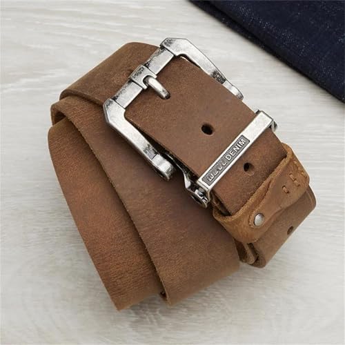 Men’s Vintage Casual Belt Top Layer Genuine Leather Strap with Pin Buckle Classic Style Jeans Waistband2