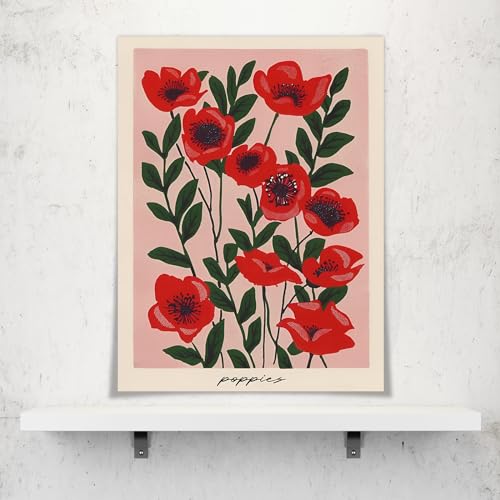 Canviburst Vintage Flower Canvas Wall Art Classical Oil Painting Poppy Poster Landscape Wall Print Abstract Art Pictures Home Decor For Living Room Bedroom 12 X 16 In Unframed thumb #8