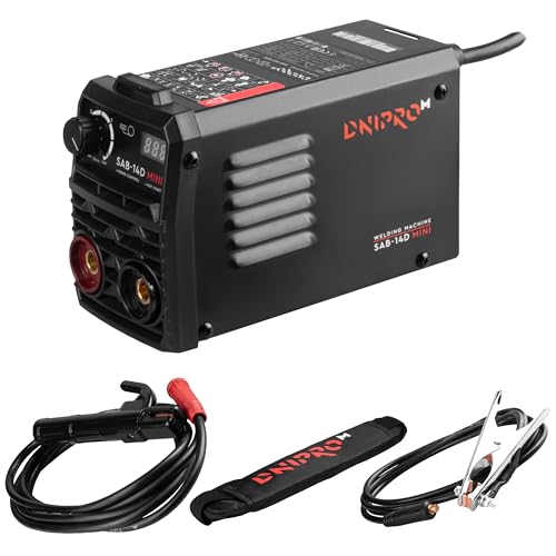 Dnipro-M SAB-14D Mini Soldador Inverter 230V 140A Profesional, Máquina de Soldar Portátil, Soldadora Inverter Electrodo para Acero Inoxidable, Hierro Fundido, Grupo de Soldar Compacto y Versátil