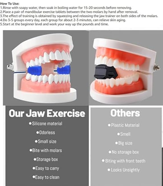 Jaw Exerciser for Men Women 6 Pcs Jaw Trainer Silicone Face Chew Jawline Shaper & Strengthener-Jaw Toner Tablets-Jaw Line Chewing Gum-3 Resistance Levels-Double Chin Reducer-Neck Trainers Beauty Tool (colorful1)