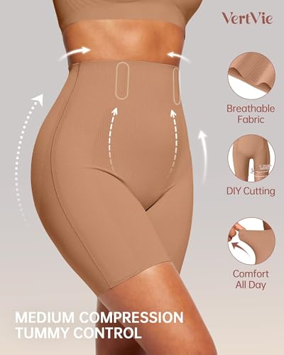 Image of Vertvie Tummy Control Shapewear Shorts for Women Butt Lifting Body Shaper Shorts High Waisted Seamless Girdles Under Dress