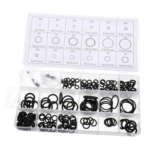 Ipetboom 225 piezas Kit Juntas Tóricas y Arandelas de Sellado Surtido Flexible para Fontanería y Automoción Fácil Instalación Caja Transparente con Guía de Resistente Gasolina Aceite y