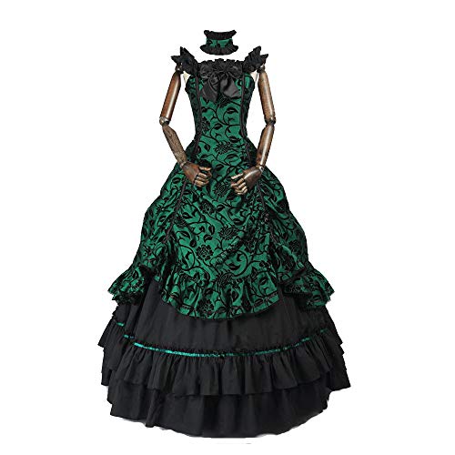 Amazon.com: 18th Century Women's Rococo Ball Gown Gothic Victorian Dress  Masquerade Costume (XS, Green and Black) : Clothing, Shoes & Jewelry
