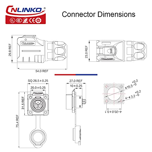 Cnlinko Male Female Plug Socket 9 Pin Connector, Industrial Waterproof Power Connector, M16 5A Connectors For Led Strip Factory Electrical Plug Quick Connect Wire Cable Connector Socket (9Pin) #TOP3