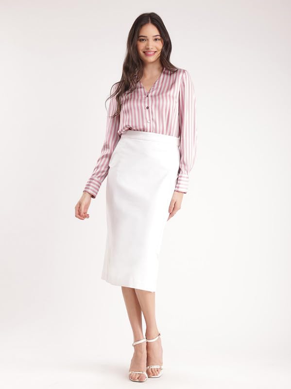 Image of FableStreet Women Shirts | Comfort Fit Spread Collar | Premium Satin Fabric for Formal, Business Casual