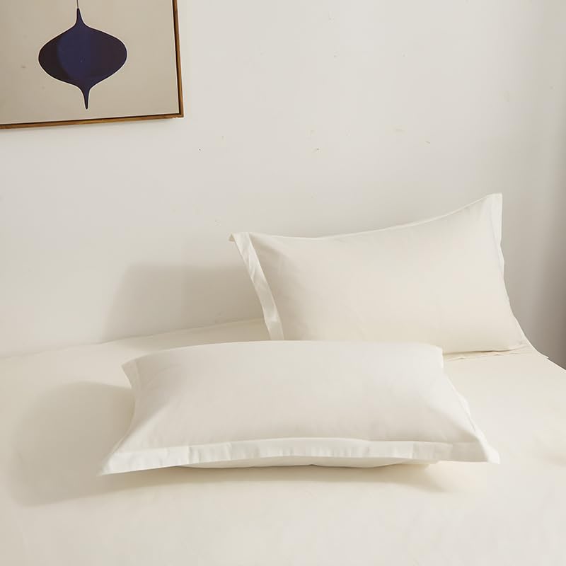 Taies d'oreiller unies classiques 48x74 cm lot de 40 en couleur blanche pure