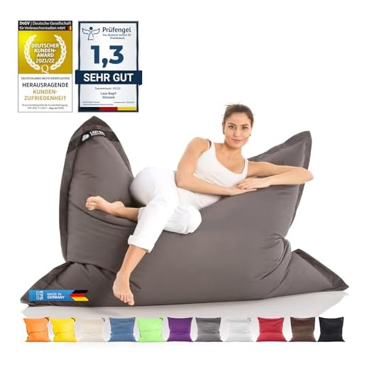 Bean Bag XXL Intérieur et extérieur, 180 x 140 cm, Nylon, Gris foncé