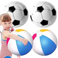 Kezidhp 4 Stück Wasserball Aufblasbar, Wasserball Kinder, 40CM Strandball, Wasserspielzeug Kinder, für Erwachsene Strand, Pool Party, Outdoor-Aktivitäten,Schwimmbad Spielzeug