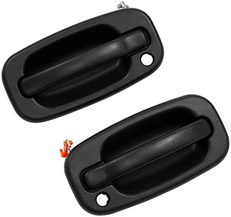 Exterior Door Handle Front Left & Right Pair with Key Hole | for 1999-2007 Chevy Silverado Suburban Tahoe Avalanche GMC Sierra Yukon Cadillac Escalade | Replaces# 15034985, 15034986