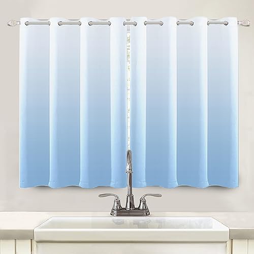 Rideau occultant bleu clair isolant thermique 53x137 cm