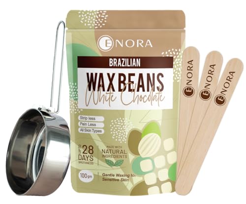ENORA Brazilian Stripless Painless Hair Removal Wax For Men & Women| Quick & Easy Tan Removal Waxing For Face, Armpit & Bikini Areas Wax Beans 100gm, Wax For Women ENORA Brazilian Stripless Painless Hair Removal Wax For Men & Women| Quick & Easy Tan Removal Waxing For Face, Armpit & Bikini Areas Wax Beans 100gm, Wax For Women