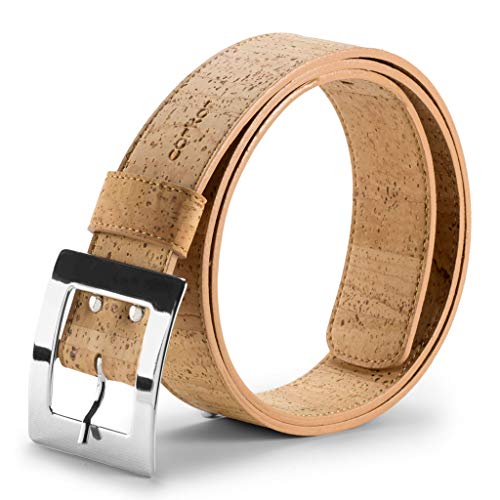 Corkor Cinturón para Mujer Con Hebilla Plateada Vegano de Corcho Natural Cover