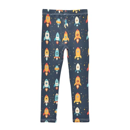 Colorful Rocket Cartoon Girls Leggings Athletic Pants Tights Stretch Bottom2