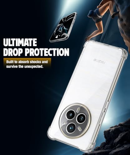 Image of WOW IMAGINE Clear Back Cover Case for Realme 14 Pro Plus 5G | Shockproof Soft TPU Case | Cushioned Edges for Ultimate Protection Back Cover Case - Transparent