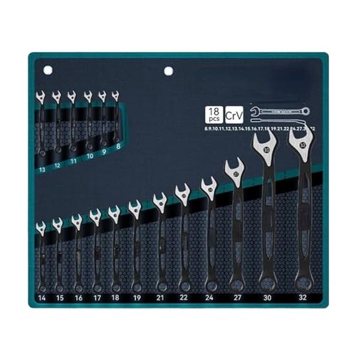 ZGJIAJU Box End Wrench Set Combination Spanner Kits Chrome Vanadium Steel Hand Tools Socket Key Car Repair Tools Efficient Practical(18pcs)