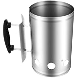 Tonpop Grill Barbacoa BBQ Chimenea de Acero galvanizado Encendedor Cesta para cocinar al Aire Libre Quick Fire Briquette Carbón Arrancadores Can Cani