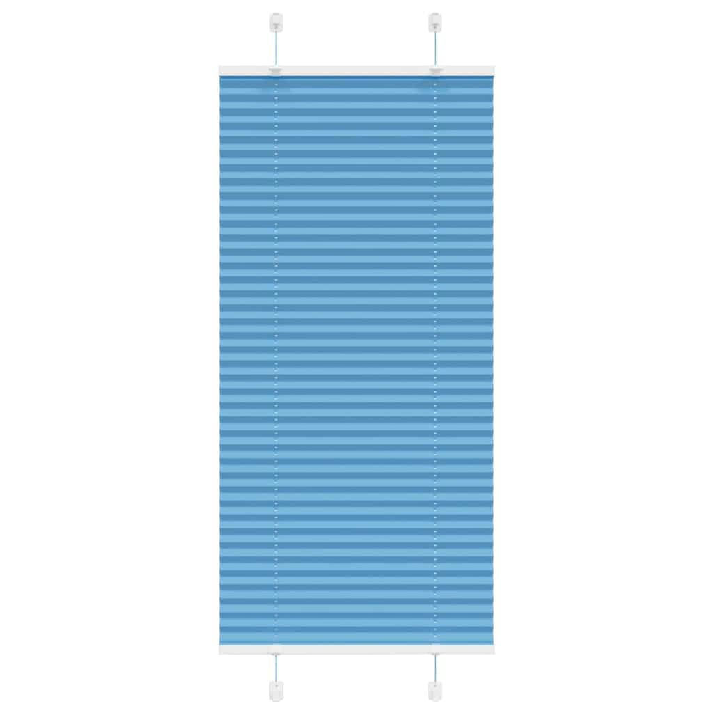 Store plissé zébré bleu 65x150 cm occultant partiel en polyester