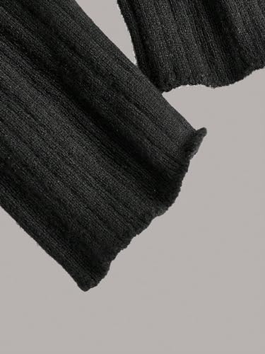 Image of SOLY HUX Women's Off Shoulder Sweaters Long Sleeve Ribbed Knit Slim Fitted Pullover Tops