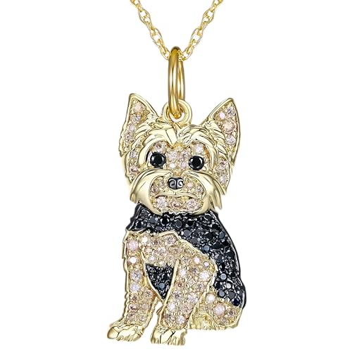 Sparkling Dog Pendant Necklace Yorkshire Pendant Necklace Women's Elegant Pet Puppy Jewelry Animal Accessories Birthday Gifts for Lovers -N252