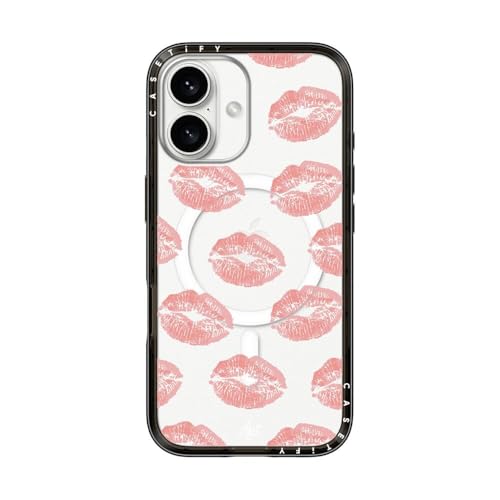 Coque MagSafe iPhone 16 CASETiFY Ami's Kiss Noir Transparent