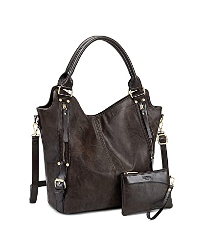 Image of Women Tote Bag Handbags PU Leather Fashion Hobo Shoulder Bags with Adjustable Shoulder Strap