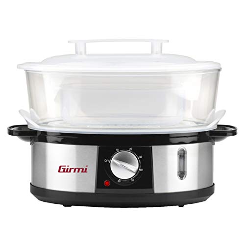 Girmi VP26 - Vaporera, 750 W, 12 litros, Temporizador, 3 niveles,Cuenco para Preparar arroz