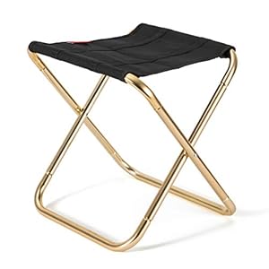 Lesfit De Camping Pliant Tabourets, Portable Tabourets Fold Up D’ExtéRieur for De PêChe, Hiking, BBQ, en Nylon Solide D’Aluminium PliéE (30 X 25,5 X 31,5 Cm)