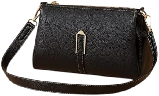 ZOYAEBAZAR Sling Bag with Main Compartment and Two Inner Pockets, Black Leather Crossbody Bag with Adjustable Strap |Sling...