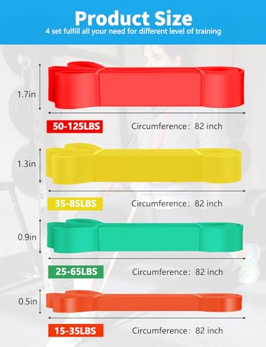 Image of Pull Up Bands, Resistance Bands Set, Exercise Workout Bands for Men & Women, Ideal for Body Stretching, Physical Therapy and Muscle Training
