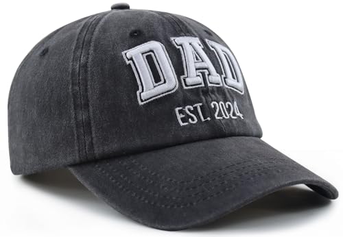 Funny Dad Est 2024 Hat for Men, Adjustable Cotton 3D Embroidered Daddy Baseball Cap - Image 4