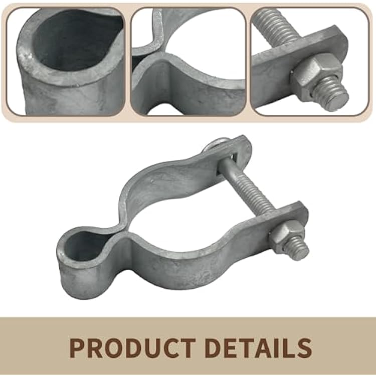 2 Pack 1-5/8 Chain Link Fence Gate Post Female Hinge with Bolts and Nuts for Outside Diameter Post/Pipe
