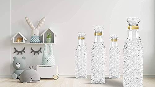 Image of MEELANA Crystal Clear Plastic Water Bottle Ideal for Home, Office, Sports, School, Restaurant, Travelling, Gym, Yoga non Toxic Checkered Pattern Fridge Water Bottle (1000 ML) (3)