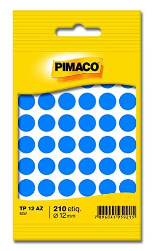 Etiqueta Adesiva para Codificação 12mm, BIC, Pimaco, TP12AZ, 886595, Azul, 210 Etiquetas
