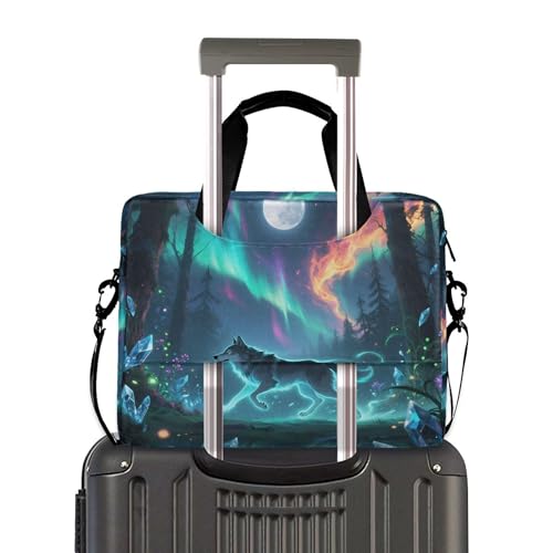 Funda Maletín Portátil Aurora Polar Lights Lobo 13-15.6" miniatura 3