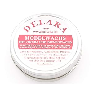 DELARA Zeer hoogwaardige meubelwas met jojoba en bijenwas, beschermt tegen uitdroging en oxidatie, kleur: zwart – Made…