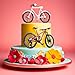 Kuasting Die-Cast Mountain Bike Toy Downhill Bicycle Model 1:8 Scale Mini DS Cake Topper DH Desktop Decoration Crafts for Cycling Lovers Bike Racers Athletes Children Boys and Girls (Orange)