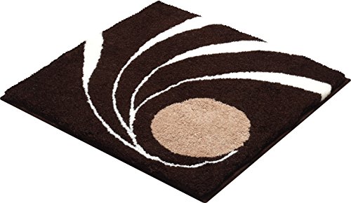 Grund Designer Bath Mat COLANI, Ultra Soft and Absorbent, Anti Slip, 5 Years Warranty, Colani 18, Small Mat 60x60 cm, Brown