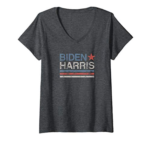 Womens Biden Harris Retro Vintage Design Biden Harris 2020 V-Neck T-Shirt
