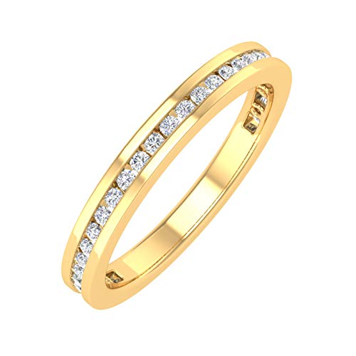 1/4 Carat Channel Set Diamond Wedding Band in 10K Solid Gold - IGI Certified