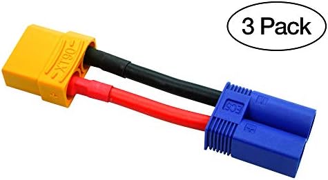 (3 Pack) XT90 Female to EC5 Male Conversion Adapter for RC Batteries