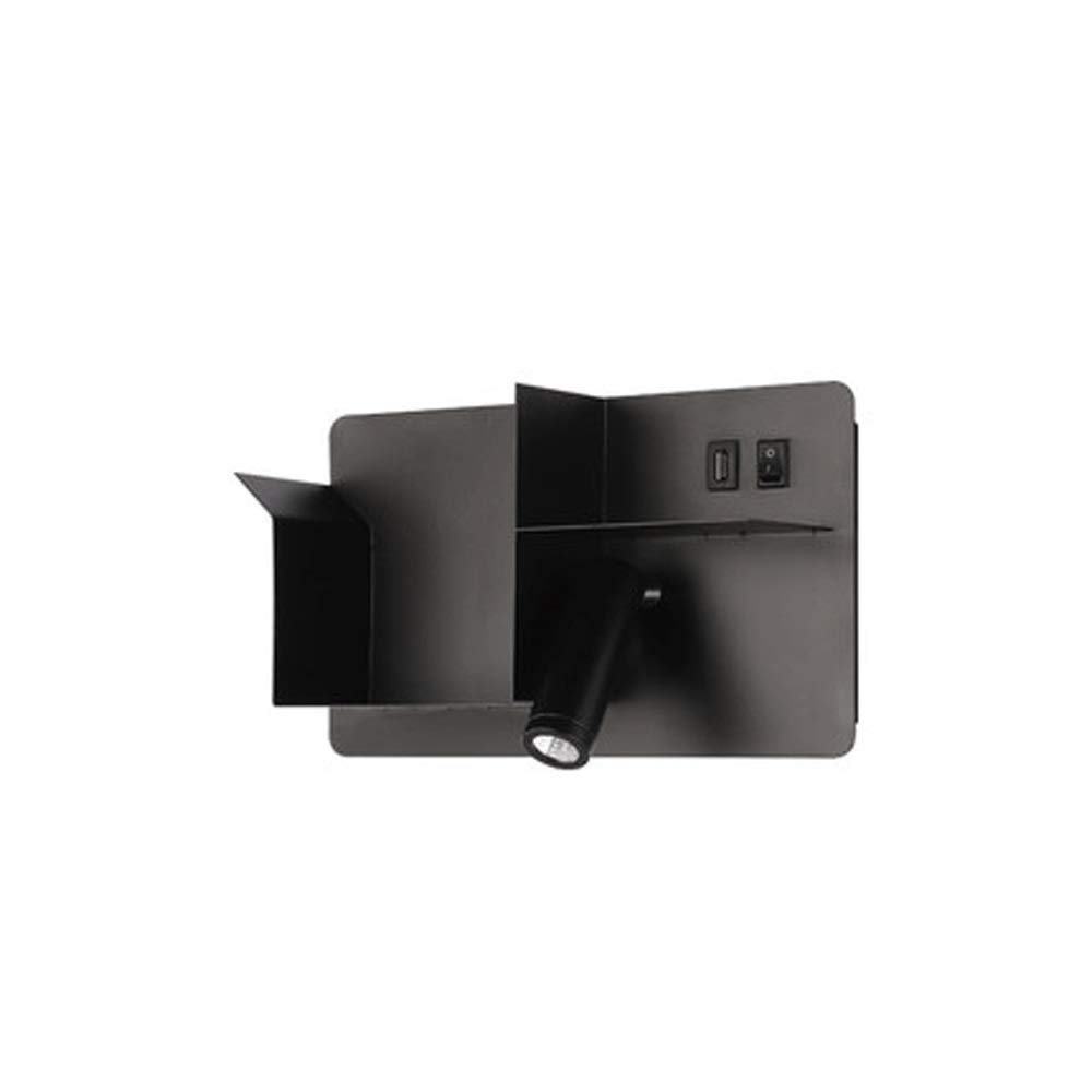 SXECAEPS Modern Wall Lamp 3W Led Hardwired Sconce with Switch and USB Port, Bedroom Bedside Spotlights Geometric Mount Lights for Living Room Hotel/3000K