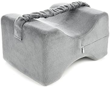 Leg/Knee Support Pillow - Firm Memory Foam, Adjustable Strap, Removable Cover - Ergonomic Design for Men, Pregnancy, Post Surgery Relieve Knee, Leg, Hip, Lower Back, Joint Pain, Sciatica