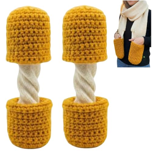 Bufanda de palito de queso para mujer con bolsillo calentador de manos para invierno