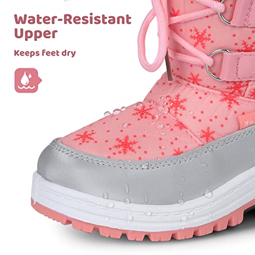 Apakowa FXJFSZK-H8322-PINK-33 Kids Girls Insulated Fur Winter Warm Snow Boots (Toddler/Little Kid) (Color : Pink thumb #3