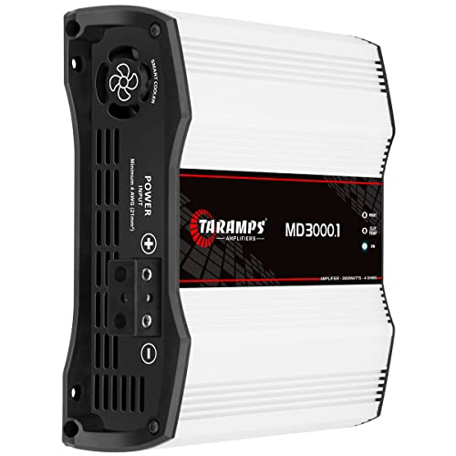 Taramps MD 3000.1 Amplifier 4 Ohms 3000 Watts RMS 1 Channel Full Range, Car Audio Monoblock, LED Monitor Indicator, Class D Great for Subwoofer, MD 3k