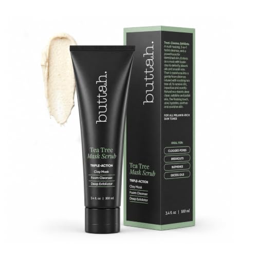 Buttah Skin Tea Tree & Aloe Exfoliating Scrub - Kaolin Clay - 3 oz
